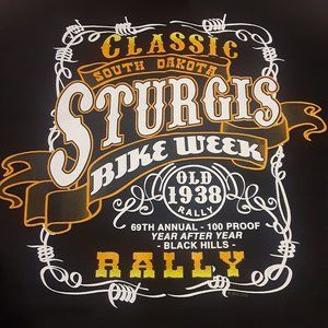 NOS 2009 Sturgis Bike Week Rally SS T Shirt Men's 2XL on Alstyle Tag